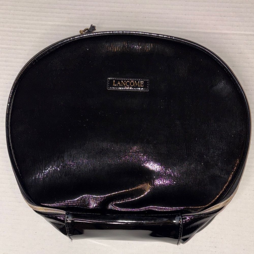 Lancôme Paris Black Patent Cosmetics Bag